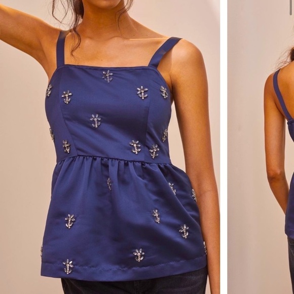 Anthropologie NWT Dhruv Kapoor Beaded Babydoll Tank Size M. - Picture 3 of 10